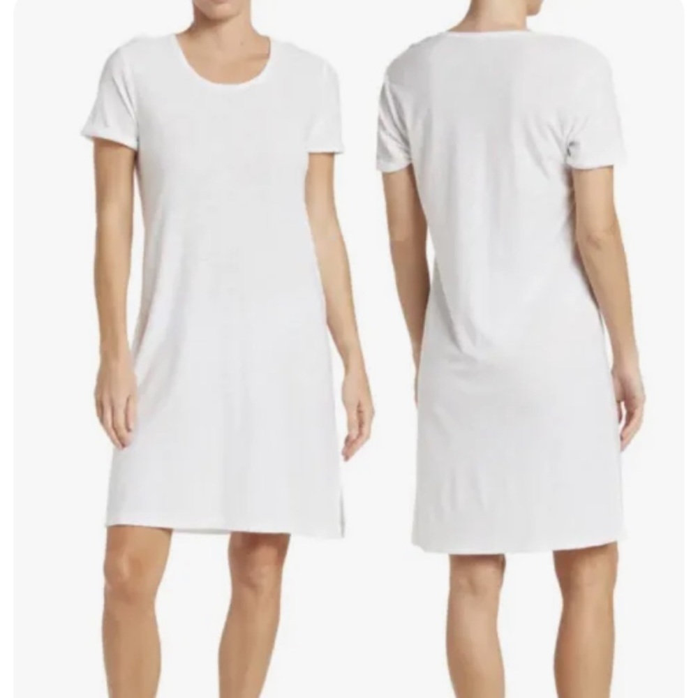 James Perse white rolled sleeve tee dress small NWT
